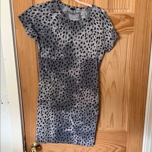 Monrow Gray and Black Leopard Print Mini Dress